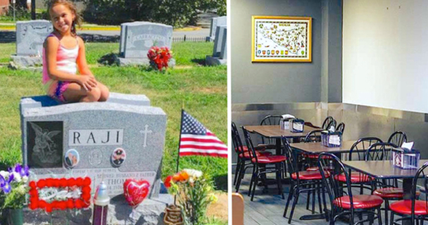 Her Officer Father Died Before She Was Born. Years Later, Mom Realizes Little Girl Keeps Looking At Man Inside Pizza Shop