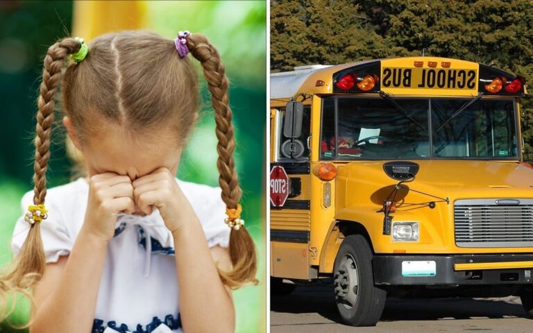 Every Day Little Girl Cries Before Getting On School Bus, Dad is Shocked When He Follows Her Inside