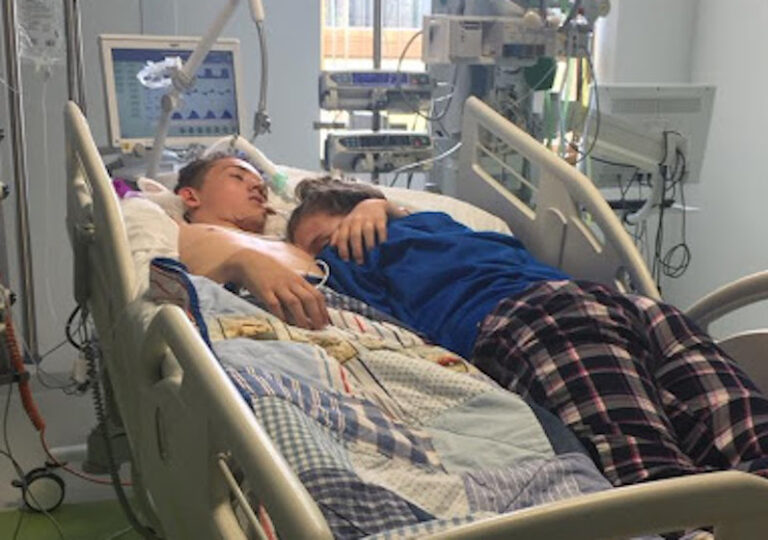 As his family faced an agonizing choice, a teenage girl held her boyfriend close and shared a heartbreaking message