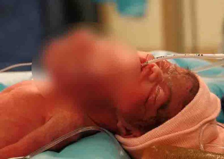 A strange growth appeared on a newborn’s neck; when doctors learned what it was, they were stunned