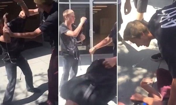 A teen finds a blind student being beaten by a bully, and what he does next earns him the title of “hero”